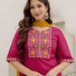 Chinnon Straight Embroidery V-Neck Kurta with Pant & Dupatta