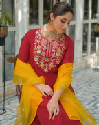Viscose Rayon Embroidered Straight 3 Piece Kurta Set
