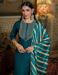 Skylee Chinnon Embroidered Straight 3 Piece Kurta Set For Woman