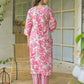 Cotton Straight Printed Keyhole Neck Kurta with Pant & Dupatta