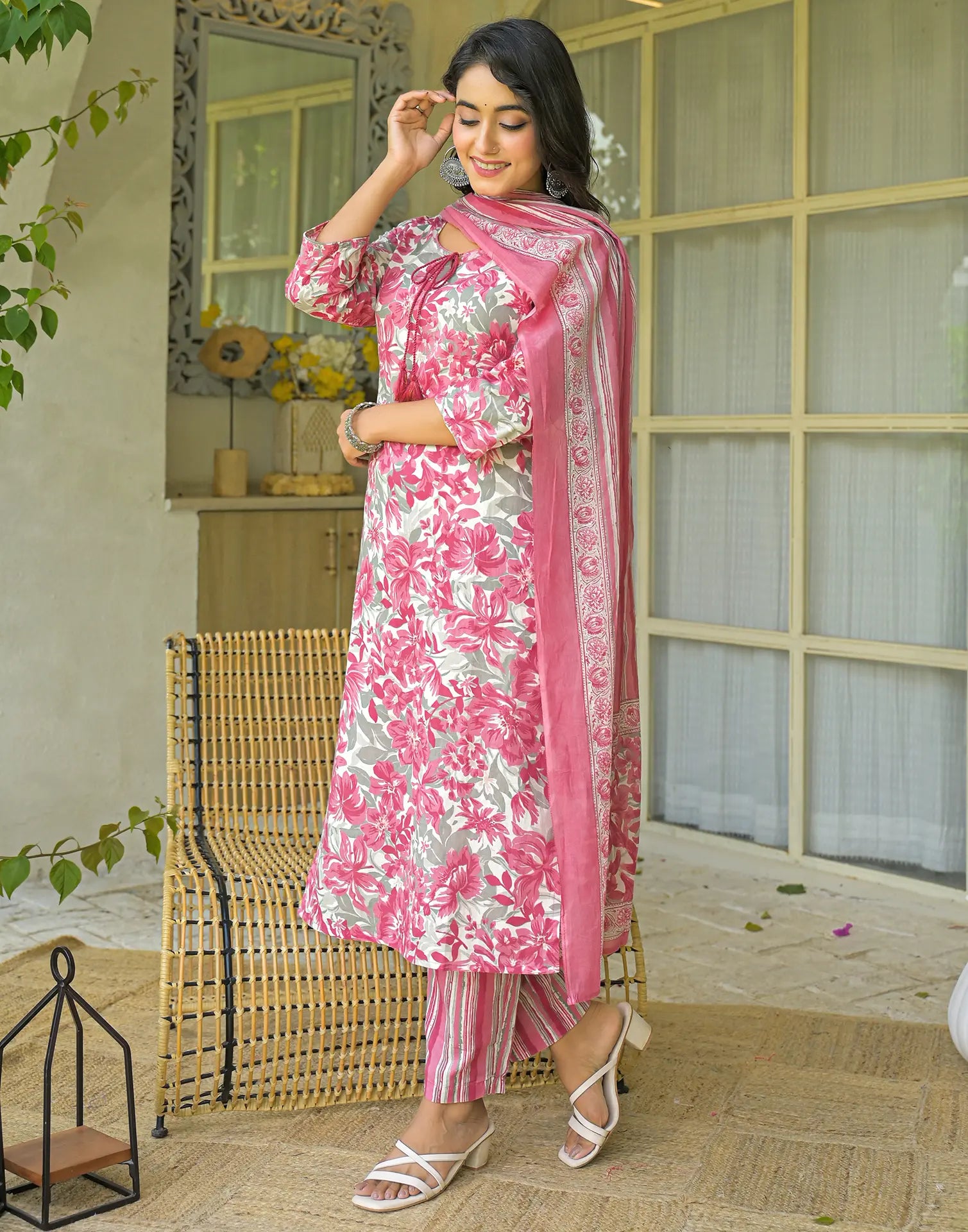 Viscose Rayon Printed Straight 3 Piece Kurta Set