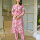 Cotton Straight Printed Keyhole Neck Kurta with Pant & Dupatta