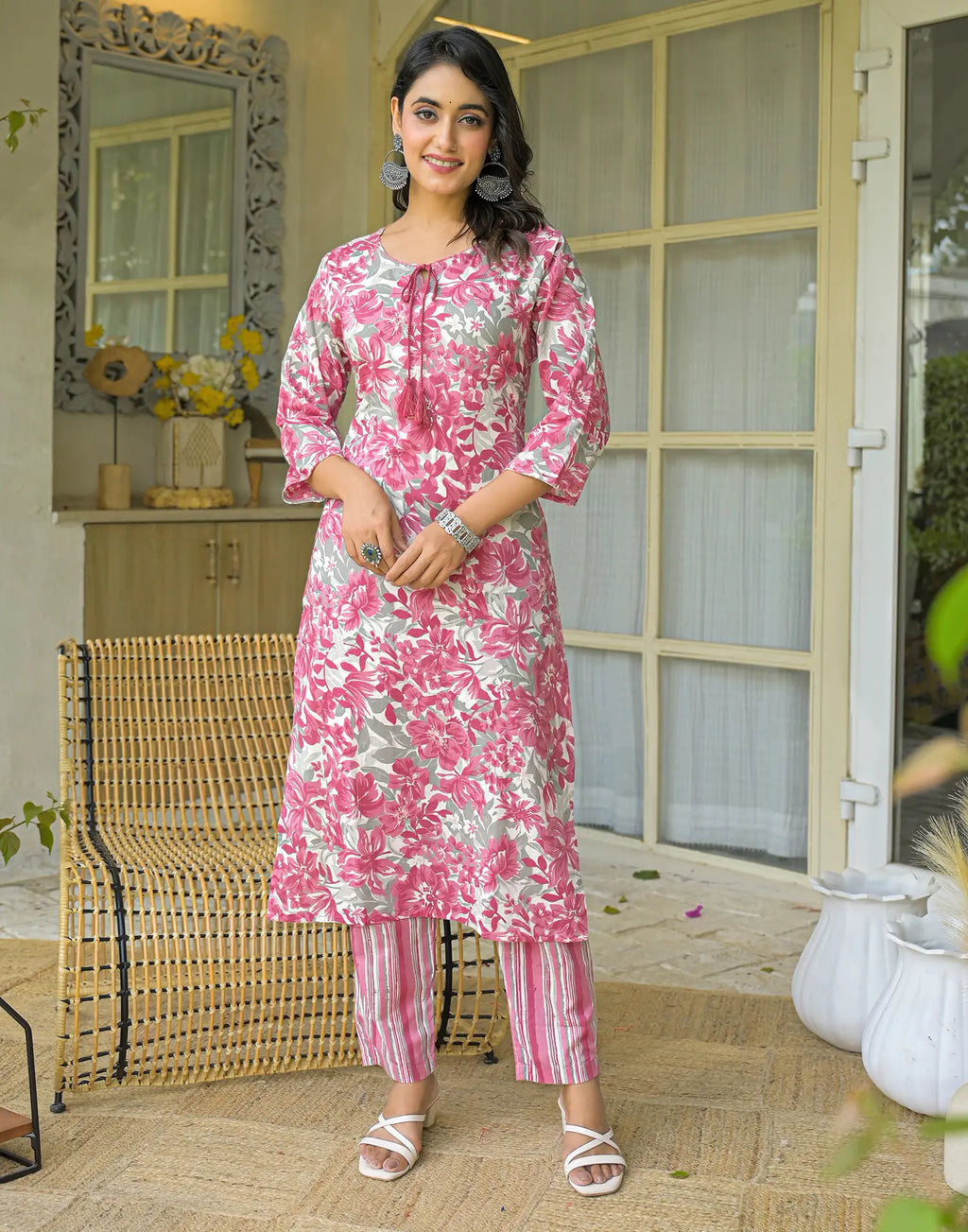Viscose Rayon Printed Straight 3 Piece Kurta Set