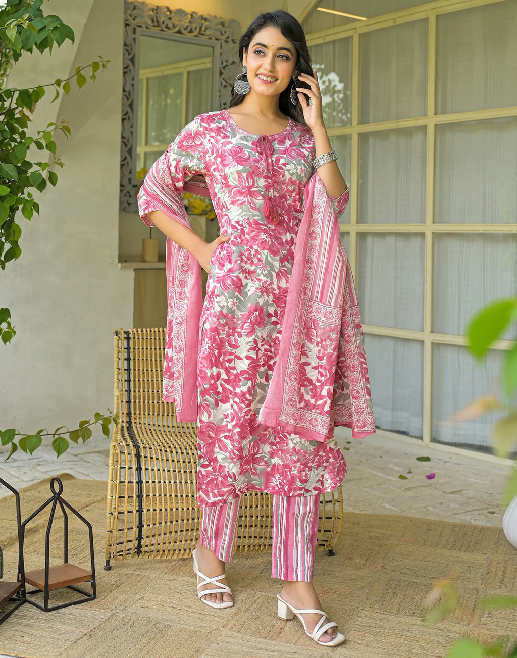 Viscose Rayon Printed Straight 3 Piece Kurta Set