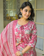 Viscose Rayon Printed Straight 3 Piece Kurta Set