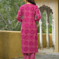 Cotton Straight Printed Round Neck Kurta with Pant & Dupatta