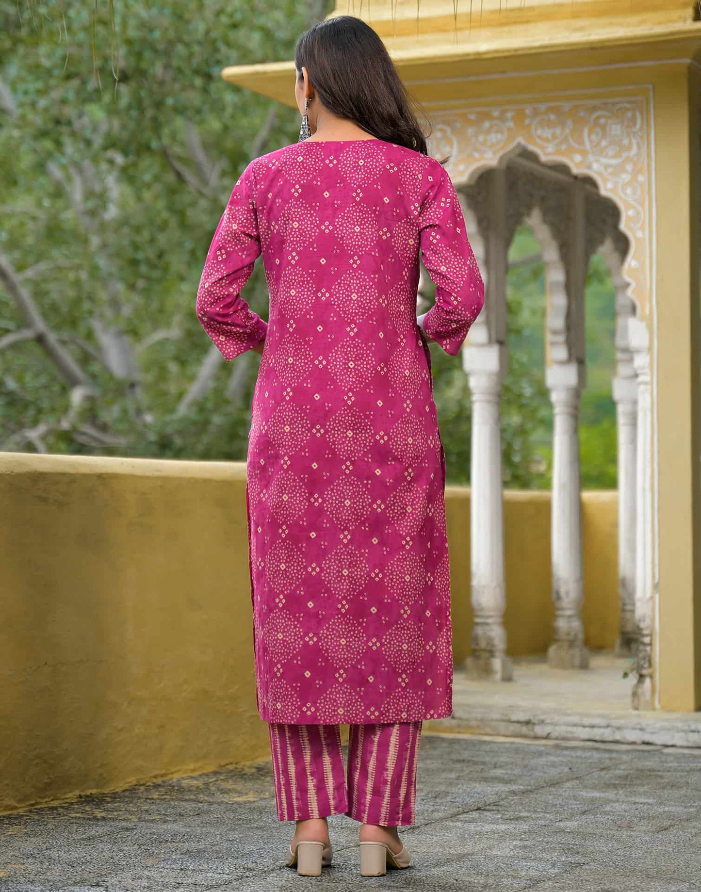 Cotton Straight Printed Round Neck Kurta with Pant & Dupatta