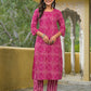 Cotton Straight Printed Round Neck Kurta with Pant & Dupatta
