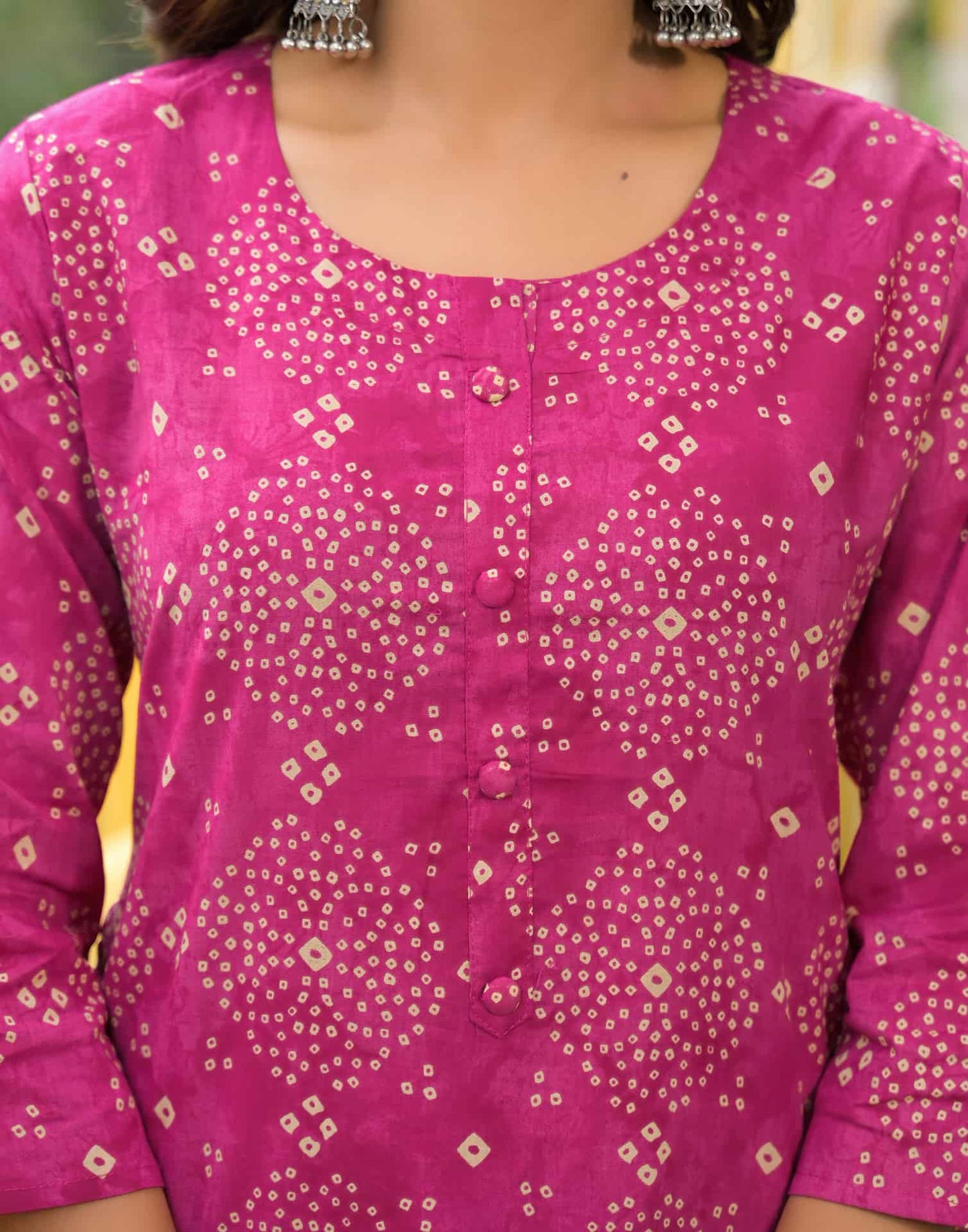 Cotton Straight Printed Round Neck Kurta with Pant & Dupatta