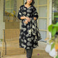 Cotton Straight Printed V-Neck Kurta with Pant & Dupatta
