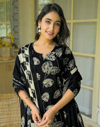 Viscose Rayon Printed Straight 3 Piece Kurta Set