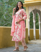 Viscose Rayon Printed Straight 3 Piece Kurta Set