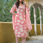 Cotton Straight Printed V-Neck Kurta with Pant & Dupatta