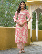 Viscose Rayon Printed Straight 3 Piece Kurta Set