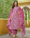 Viscose Rayon Floral Print Straight 3 Piece Kurta Set