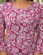 Viscose Rayon Floral Print Straight 3 Piece Kurta Set