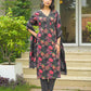 Cotton Straight Printed V-Neck Kurta with Pant & Dupatta