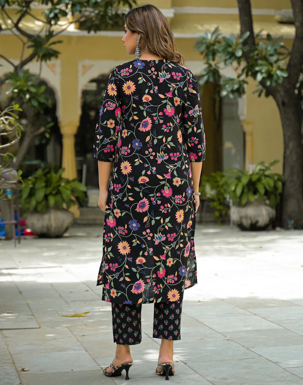 Viscose Rayon Floral Print Straight 3 Piece Kurta Set