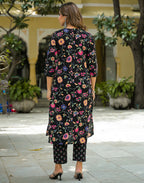 Viscose Rayon Floral Print Straight 3 Piece Kurta Set