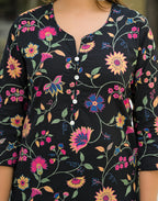 Viscose Rayon Floral Print Straight 3 Piece Kurta Set