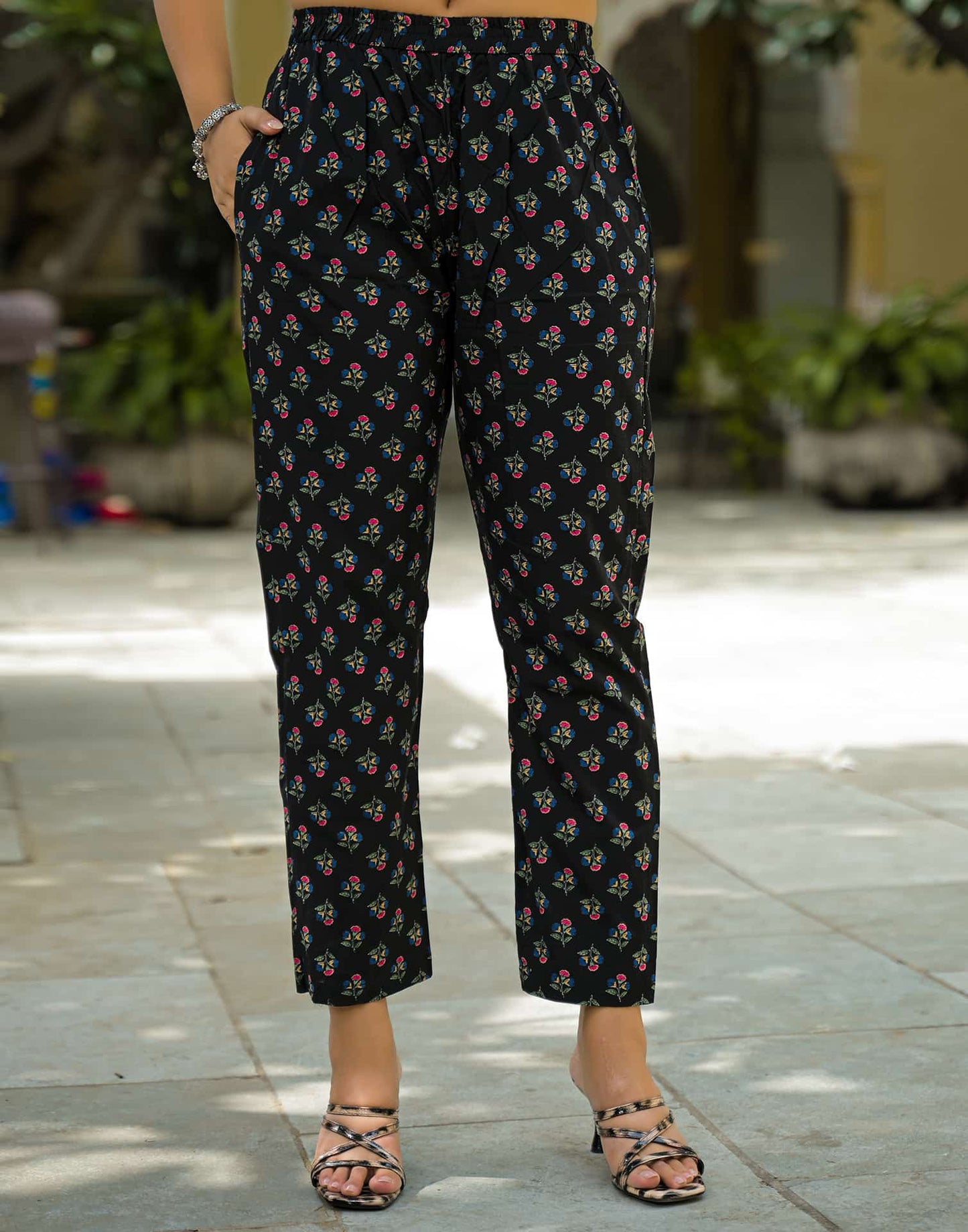 Cotton Straight Printed Round Neck Kurta with Pant & Dupatta