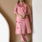 Pink Silk Blend Embroidered Straight Kurta Set for Women with Pant and Dupatta