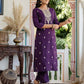 Silk Embroidery and Sequins Work Straight Kurta with Pant & Dupatta