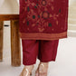 Silk Blend Straight Woven Design Round Neck Kurta with Pant & Dupatta