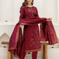 Silk Blend Straight Woven Design Round Neck Kurta with Pant & Dupatta