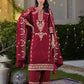 Velvet Straight Embroidered V-Neck Kurta with Pant & Dupatta