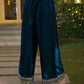 Velvet Straight Embroidered Round Neck Kurta with Pant & Dupatta