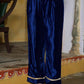 Velvet Straight Embroidered Boat Neck Kurta with Pant & Dupatta