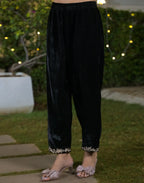 Velvet Embroidered Straight 3 Piece Kurta Set