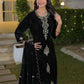 Velvet Straight Embroidered Round Neck Kurta with Pant & Dupatta