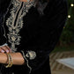 Velvet Straight Embroidered Round Neck Kurta with Pant & Dupatta