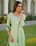 Skylee Chinnon Sequins Work Straight 3 Piece Kurta Set For Woman