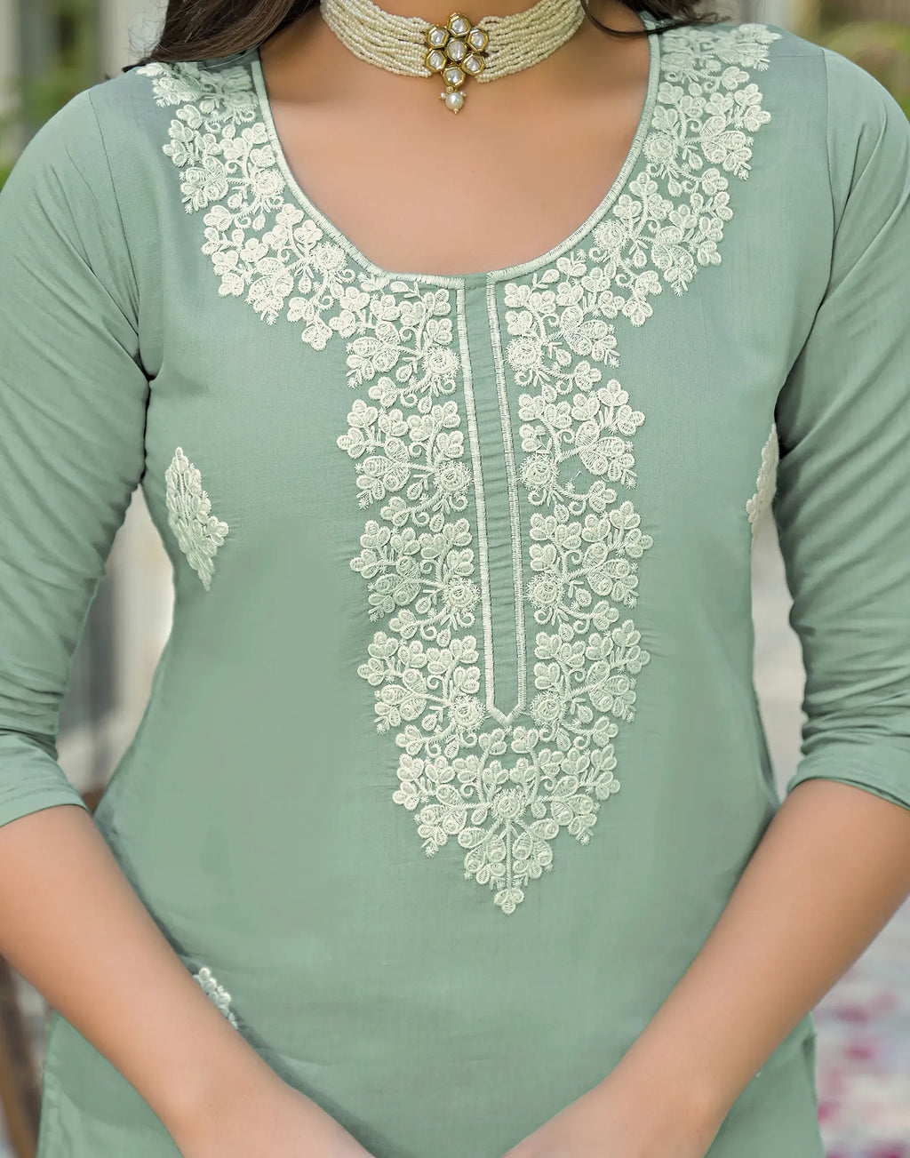 Skylee Silk Embroidered Straight 3 Piece Kurta Set For Woman