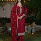 Silk Straight Embroidery Round Neck Kurta with Pant & Dupatta