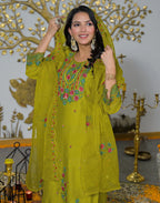 Silk Embroidered Straight 3 Piece Kurta Set