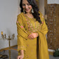 Silk Straight Embroidery Round Neck Kurta with Pant & Dupatta