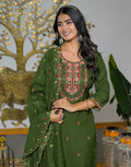 Silk Embroidered Straight 3 Piece Kurta Set