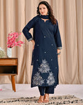 Cotton Embroidered Straight 3 Piece Kurta Set