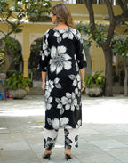 Rayon Printed Straight 3 Piece Kurta Set