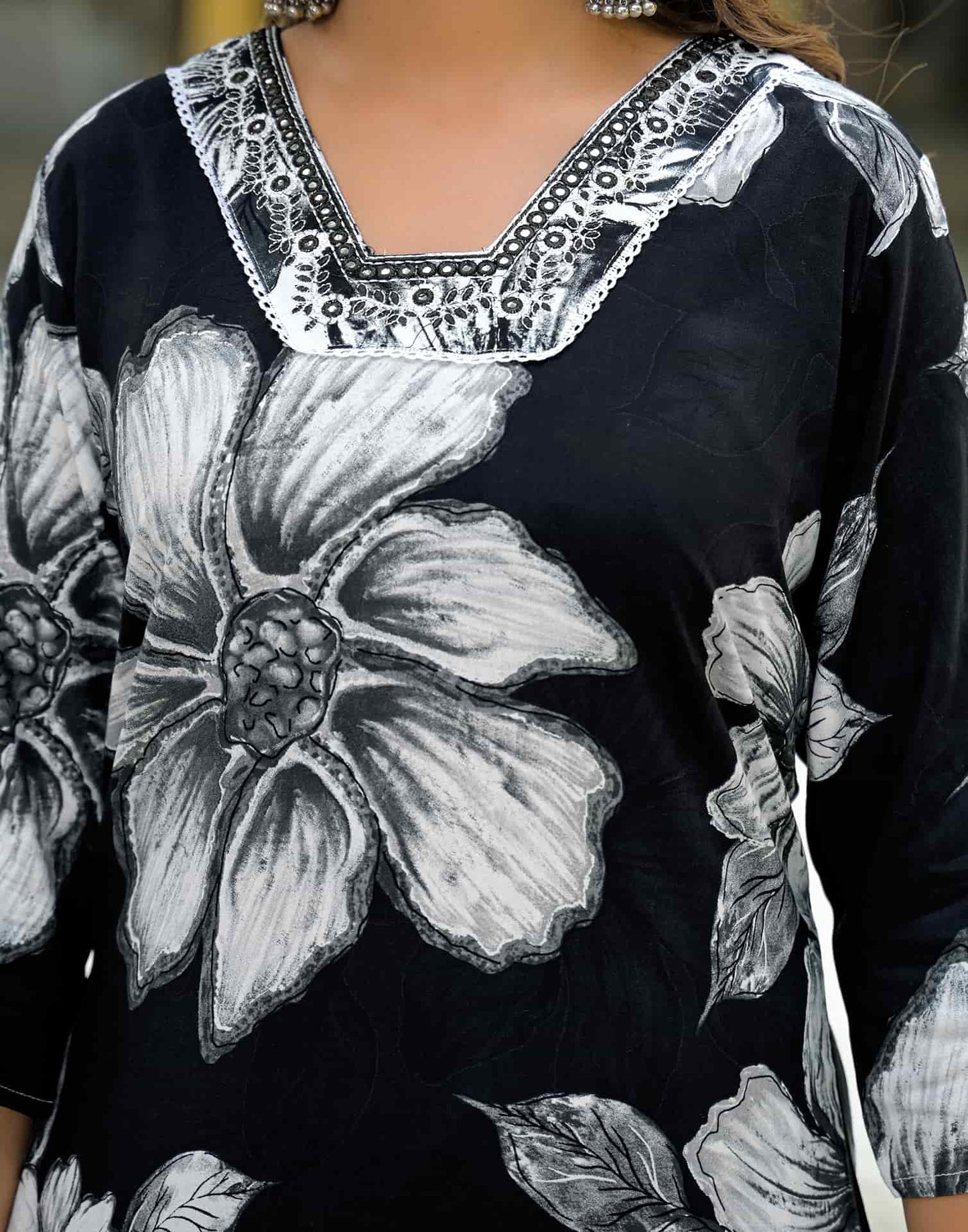 Rayon Straight Printed Square Neck Kurta with Pant & Dupatta