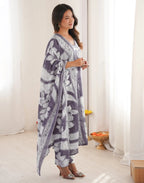 Skylee Rayon Floral Print Straight 3 Piece Kurta Set For Woman