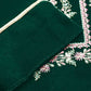 Dark Green Velvet Straight Kurta Set with Pants & Dupatta under 1000