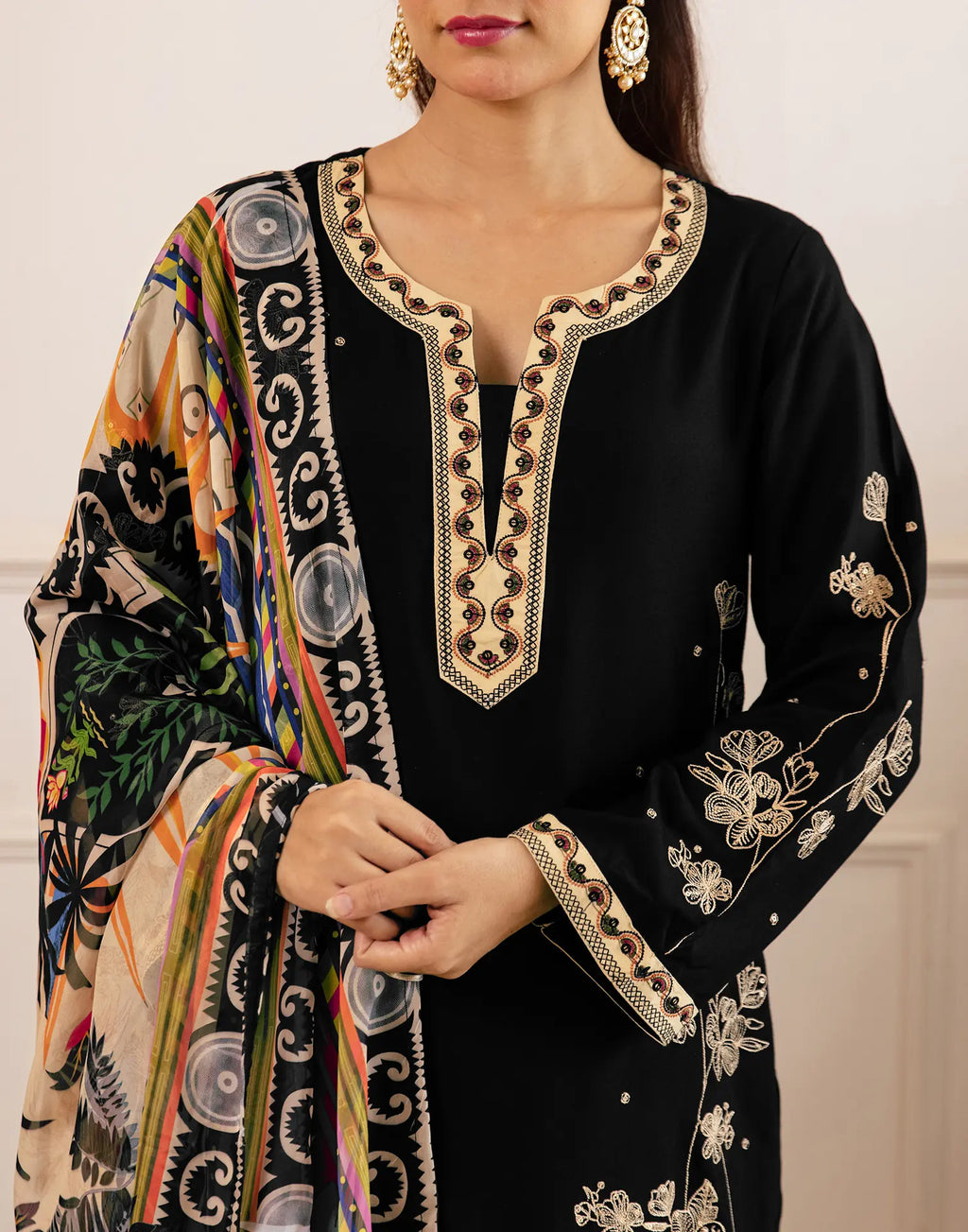 Viscose Rayon Embroidered Straight 3 Piece Kurta Set