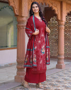 Skylee Silk Embroidered Straight 3 Piece Kurta Set For Woman