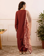 Rayon Embroidered Straight 3 Piece Kurta Set
