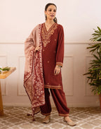 Rayon Embroidered Straight 3 Piece Kurta Set